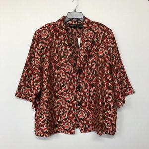 NWOT Maggie Barnes Women Blazer Jacket Size 2X Button Front M052 -18